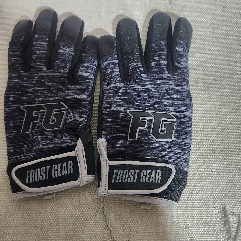 FG Cold Weather Polar-Flex Batting Gloves (Pair) - Adult Black & Gray